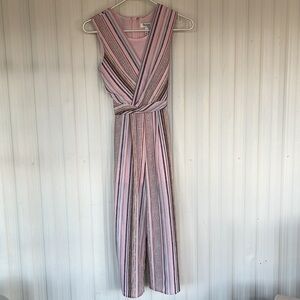 SPEECHLESS KIDS Striped Sleeveless‎ Jumpsuit with Pockets Girls L